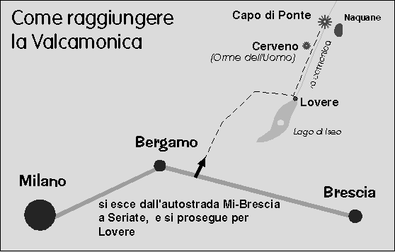 Cartina, come arrivare in Valcamonica