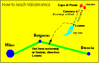 map - how to reach Valcamonica
