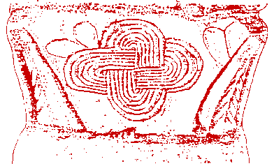 Saint Jean de Maurienne (F), Cathedral, Salomon's Knot on a capital of the krypt (XI century)t