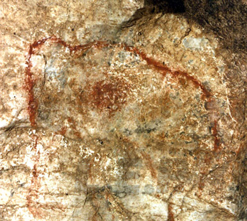 Elephant or naked mammoth figures from El Catillo (left) and El Pindal caves – E (by puenteviesgo.es, left, and deyave.com, right) 