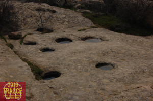 Fig. 52. Hollows on the eastern limit of the upper terrace of Böyük Daş. Some of them are link by channels